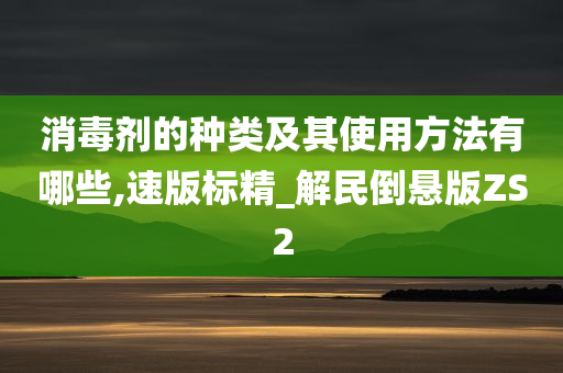 消毒剂的种类及其使用方法有哪些,速版标精_解民倒悬版ZS2