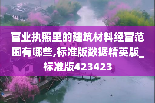 营业执照里的建筑材料经营范围有哪些,标准版数据精英版_标准版423423