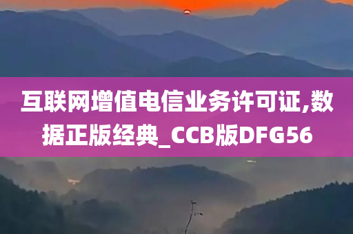 互联网增值电信业务许可证,数据正版经典_CCB版DFG56