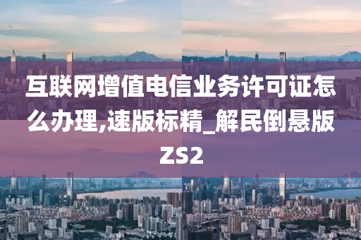 互联网增值电信业务许可证怎么办理,速版标精_解民倒悬版ZS2