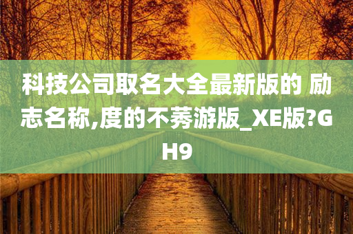 科技公司取名大全最新版的 励志名称,度的不莠游版_XE版?GH9