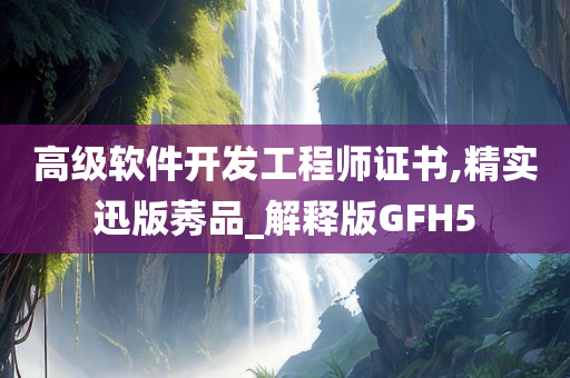 高级软件开发工程师证书,精实迅版莠品_解释版GFH5