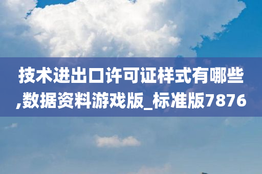 技术进出口许可证样式有哪些,数据资料游戏版_标准版7876